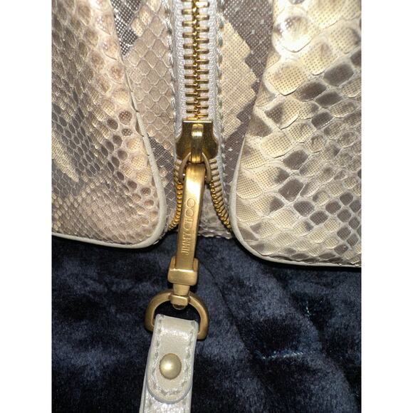 Jimmy Choo Black Satin Crystal Tulita Clutch Jimmy Choo  VINTAGE ONE OF A KIND JIMMY CHOO LARGE PYTHON & LEATHER BAG -TONS OF POCKETS!